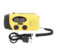 Radio météo à manivelle d'urgence Solaire éclairage LED Alarme SOS Batterie Externe Portable AM FM WB Radio météo (Jaune)
