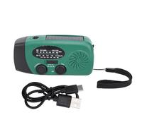 Radio météo à manivelle d'urgence Solaire éclairage LED Alarme SOS Batterie Externe Portable AM FM WB Radio météo (Verte)