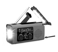Radio Météo à Manivelle Portable AM/FM/NOAA - Lampe de Poche de Survie, Alarme SOS à Chargement à 3 Voies pour les Pannes d'Aventures en Intérieur et en Extérieur