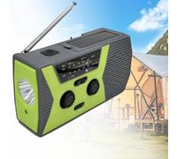Radio météo avec manivelle, radio solaire d'urgence, alimentation mobile étanche USB/batterie, lampe de poche LED/lampe de lecture, prise casque, alerte SOS