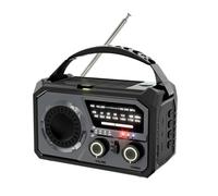 Radio météo d'urgence 16 000 mAh, alimentée par énergie solaire et à manivelle, AM/FM/SOS, Bluetooth 5.3, chargement Type-C, grise