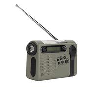 Radio Météo d'urgence 2300 MAh, Radio FM AM SW avec Lampe de Poche LED, Radio à Manivelle Solaire Alimentée, Alarme SOS, Radio Portable de Survie pour Urgence Extérieure (Vert