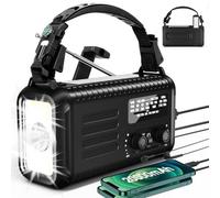 Radio météo d'urgence à manivelle, radio solaire portable de survie avec NOAA/AM/FM, batterie rechargeable 72 000 mWh/20 000 mAh, lampe de lecture, kit de survie d'alarme SOS pour ouragan, pannes de