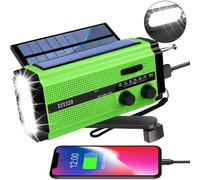 Radio météo d'urgence à recharge solaire, alarme SOS puissante, 4 sources d'alimentation pour la maison et la survie (Gris)