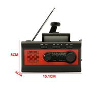 Radio météo d'urgence avec manivelle solaire,batterie externe,radio FM,AM,WB,NOAA,alarme SOS,lampe de poche LED,charge USB,4000mAh - Type 093-R