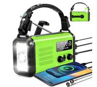 Radio météo d'urgence NOAA AM/FM, avec solaire portable/manivelle/chargement USB, batterie rechargeable 20 000 mAh/74000 mWh et lampe de poche SOS sirène lampe pour urgences intérieur/extérieur