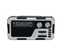 Radio météo d'urgence portable solaire à manivelle AM/FM, alertes NOAA, lampe de poche Bluetooth, alarme SOS