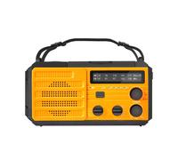 Radio météo d'urgence solaire portable avec lampe de poche et alarme SOS,radio à manivelle,AM,FM,SW,NOAA,maison,camping,tempête,8000mAh - Type Orange