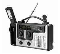 Radio météo | Radio d'urgence | Radio d'urgence Solaire à manivelle d'urgence 1200 mAh, Poche Survie extérieure AM/FM/SW1/SW2 pour Charge téléphone Portable/Poche d'urgence