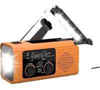 Radio météo, recharge solaire, courant de manivelle, orange