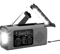 Radio météo, recharge solaire, manivelle, gris
