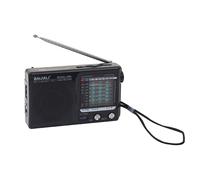 Radio météo rétro portable en plastique,bande complète,récepteur SW AM FM,avec batterie,haut-parleur intégré - Type Black