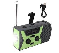 Radio météo Solaire 2 W avec manivelle d'urgence 2,7 à 4,2 V AM FM système d'alerte NOAA pour Camping-Car, Maison et extérieur, Banque d'alimentation Portable étanche IPX3, Charge