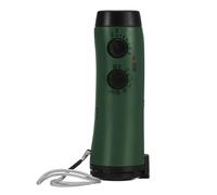 Radio météo solaire à manivelle d'urgence portable AM FM WB NOAA avec alarme LED lampe de poche batterie externe, vert