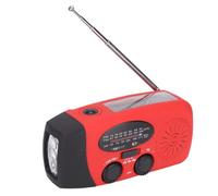 Radio météo solaire Portable à manivelle, avec lampe de poche d'urgence, pour l'extérieur