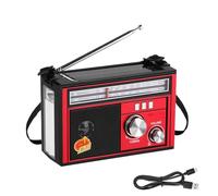 Radio Météo Solaire - Radio Météo Portable Solaire Rechargeable - Fournitures Extérieures Autonomes avec Lampe Torche LED et Poignée pour Préparation aux Situations d'urgence