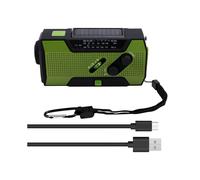 Rádio Meteorológico de Emergência com Manivela Portátil, Carregamento Solar Lanterna LED AM/FM/, Alerta SOS 5000mah
