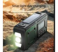 Radio multifonction d'urgence à manivelle - FM/AM/SW portable avec batterie externe, lampe de camping et lampe de lecture - Préparation aux catastrophes vert