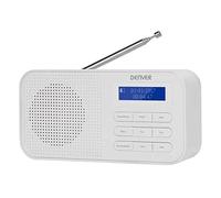 Radio numérique Dab + et FM. DENVER DAB-42WHITE. Horloge, Alarme et réveil, avec Batterie et énergie. 1W. Finition en Bois