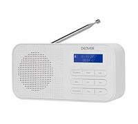 Radio numérique Dab + et FM. DENVER DAB-42WHITE. Horloge, Alarme et réveil, avec Batterie et énergie. 1W. Finition en Bois