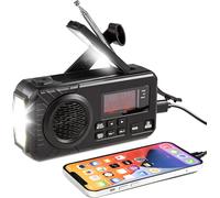 Radio Numérique Dab/Fm Batterie De 4000 Mah Radio D'Urgence Solaire Avec Fonction De Charge Mobile Usb Radio De Camping Avec Lampe De Poche Led Lampe De Lecture Alarme Sos Manivelle Portable