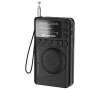 Radio numérique de poche portable avec haut-parleur Bluetooth et affichage couleur - Compatible avec carte TF - Minuteur de sommeil - Prise casque