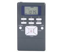 Radio Numérique, Mini Radio Portable Professionnelle Récepteur de Radio Stéréo FM Affichage LCD Mini Radio de Réglage avec écouteurs(Gris foncé)