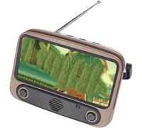 Radio numérique portable DAB+/FM avec Bluetooth 5.0 - Haut-parleur rétro style TV avec support de téléphone pour la maison et l'extérieur