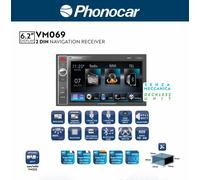 Radio Phonocar vm069 2 din Voiture Multimédia 6.2 " Navigateur Bluetooth