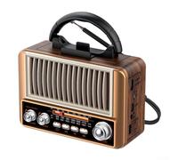 Radio portable à batterie 800 mAh, radio rétro avec bandes AM FM SW, avec prise en charge AUX et USB, pour les urgences, le camping, la maison (Browm)