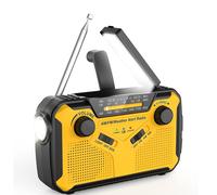 Radio portable à piles : radio d'urgence avec lampe torche puissante, plusieurs options de chargement (solaire et manivelle), rechargeable.