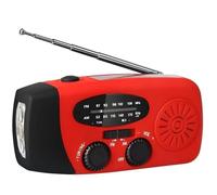 Radio portable, AM/FM, à énergie solaire, à manivelle, lumière LED, prévention des urgences et des catastrophes, rouge