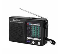 Radio Portable AM/FM Analogique Compacte à Piles avec Antenne Télescopique, Noir