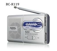 Radio portable AM/FM - FEBEST - BC-R119 - Argent - Haut-parleur intégré - Prise casque 3.5mm - FM 88-108MHz