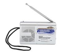 Radio portable AM/FM - KEENSO - Modèle classique - Compacte - Alimentée par batterie - Gris argenté - Stations AM/FM
