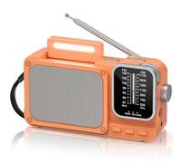 Radio Portable AM/FM, Petit Poste Radio a Pile avec Rechargeable Batterie 2400mAh, Excellente Réception Transistor Radio Ave Bluetooth/Lampe de Lecture/Prise Casque 3,5 mm/TF