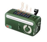 Radio Portable AM FM,Radio AM/FM Étanche pour Urgences | Lampe de Lecture Solaire Rechargeable, Alarme SOS, Torche LED pour Hommes, Femmes & Pêche