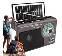 Radio Portable AM FM, Radio Batterie, FM SW Trois Bandes Alimentation Solaire Charge LED Éclairage Lecteur de Musique USB TF Sans Fil Avant, Voyage, Douche, Poste de Travail Et Coupure De Courant