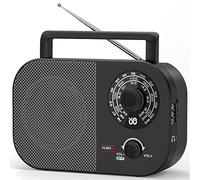 Radio Portable AM,FM,SW,FM Poste Radio Portable,Alimentée Secteur et la Batterie pour Une Réception,Haut-Parleur Intégré et Prise Casque Une Utilisation à la Maison/Extérieur/Camping/Urgence（Noir）