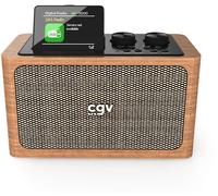 CGV Radio portable Bebop Dab+ – DAB+/FM, Bluetooth, USB/SD, Batterie intégrée – Marron