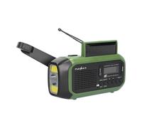 Radio Portable d’Urgence Rechargeable DAB+ FM, Manivelle Solaire et Lampe/Vert