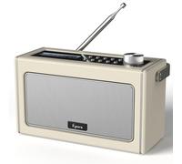 Radio Portable Dab/Dab Plus et FM, Poste Radio Vintage avec Bluetooth, Poste de Radio Pile et Secteur avec Batterie Rechargeable Jusqu’à 15 Heures d’Autonomie