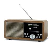 Radio Portable Dab+ Dynavox DBT600,Radio FM intégrée, pour Cuisine, Salle de Bains, Bureau, Fonction réveil, écran TFT, Alimentatio Bloc Secteur ou accus, Prise USB et carde SD, Finition Aspect Bois
