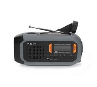 Radio portable - DAB + / FM - Alimenté par batterie / Alimentation électrique / Solaire - Fonction réveil - Gris / Orange / Noir