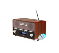 Radio portable Denver DAB-3, 10W RMS - DAB+, FM, minuterie et alarme, Bluetooth, Fonctionne sur 230V ou piles, Ampoule DIAMS LED