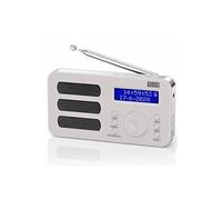 August MB225 - Radio Portable Rechargeable FM Dab RNT - Petite Radio Numérique Stéréo Portative Digitale avec Batterie Alarme Poste 40 Présélections et Prise écouteurs (Blanc)