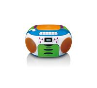 Radio portable enfant LENCO SCD-971 avec lecteur CD et cassette, Bluetooth, FM numérique, sortie casque 3,5 mm et enceinte 1,2 W, écran LCD ambre multicolore