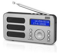 August MB225 - Radio Portable Rechargeable FM Dab RNT - Petite Radio Numérique Stéréo Portative Digitale avec Batterie Alarme Poste 40 Présélections et Prise écouteurs (Argent)