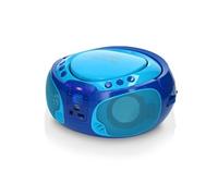 Radio portable FM et lecteur CD/MP3/USB avec microphone et effets lumineux SCD-650BU Bleu