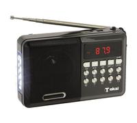 Radio Portable FM MP3 - TOKAÏ - Gris - Lampe 4 LEDs - Entrées USB et Micro SD - 10W